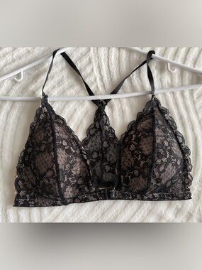 Joe Fresh Black Lace Bralette with Nude Lining